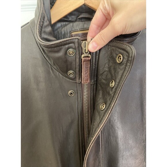 Marc New York Andrew Marc Brown Leather Jacket Quilted Lined Mens Medium - Picture 8 of 16